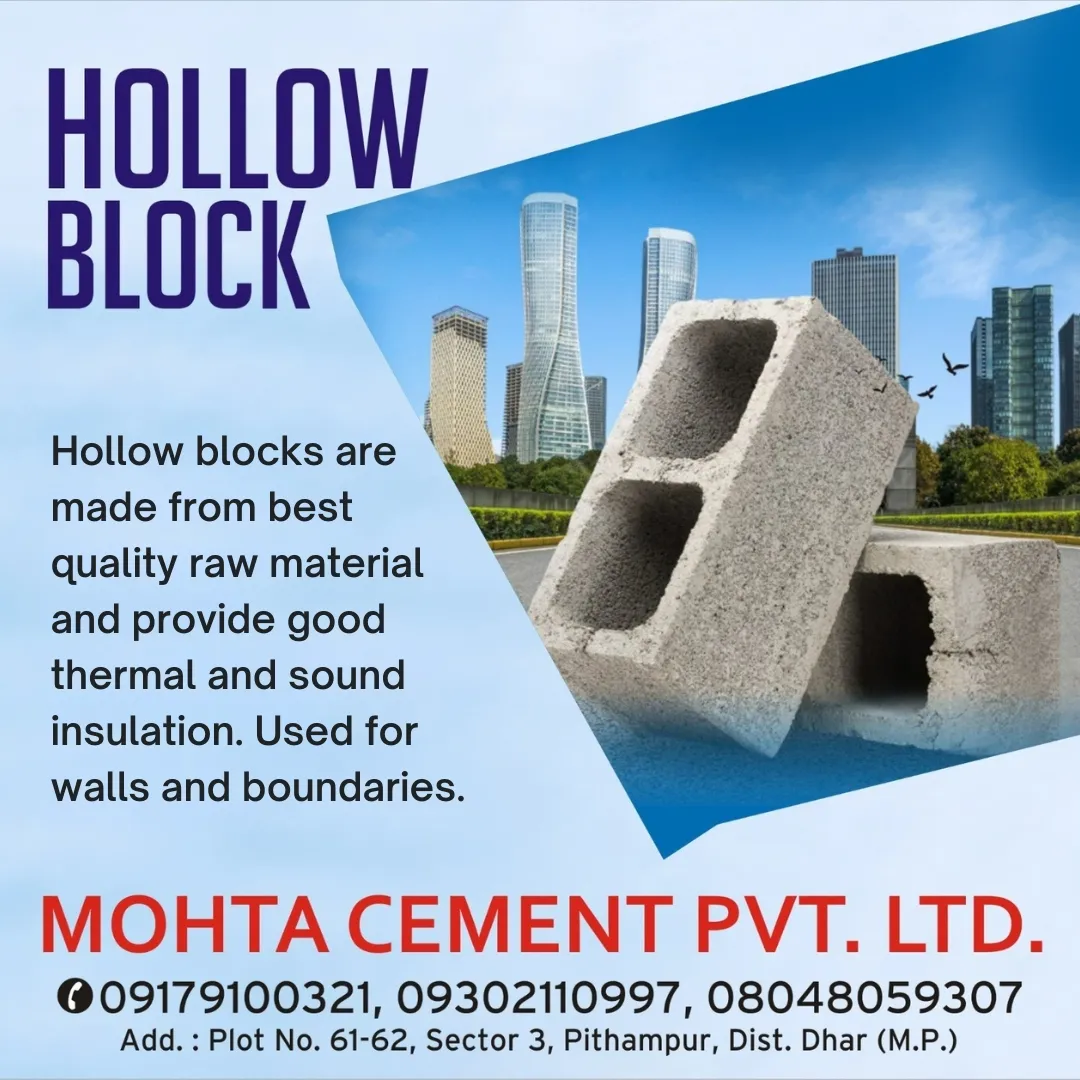 Best Hollow Block Manufacturer In Indore
Mohta Cem...