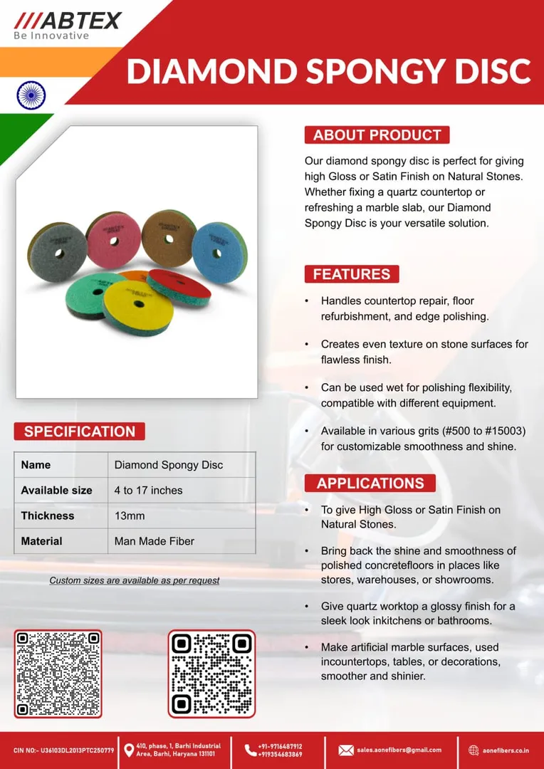 Diamond Spongy Disc manufacturer in India.
Our dia...