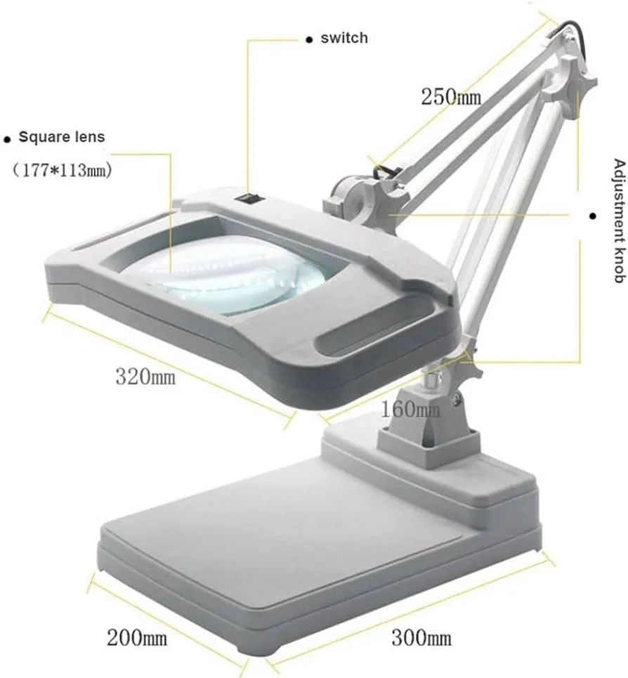 MAGNIFIER RECTANGULAR 10X TABLE TOP
Size: Glass d...