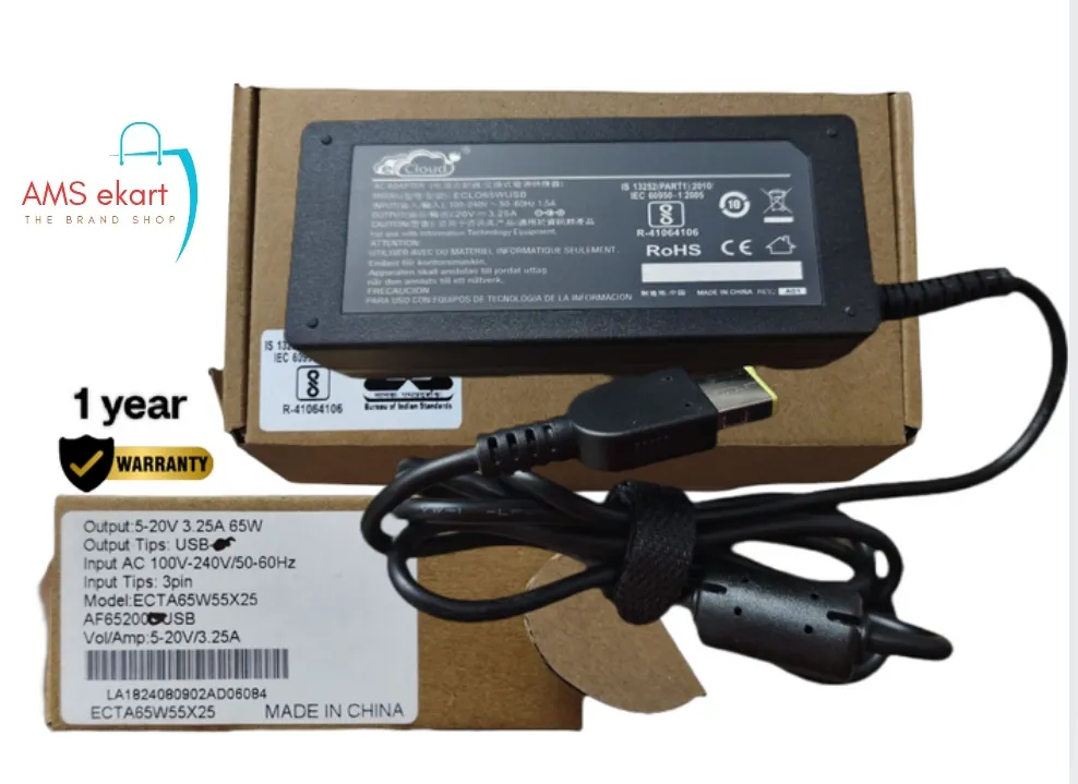 π New Stock Alert: Lenovo 65W USB Type Laptop Char...