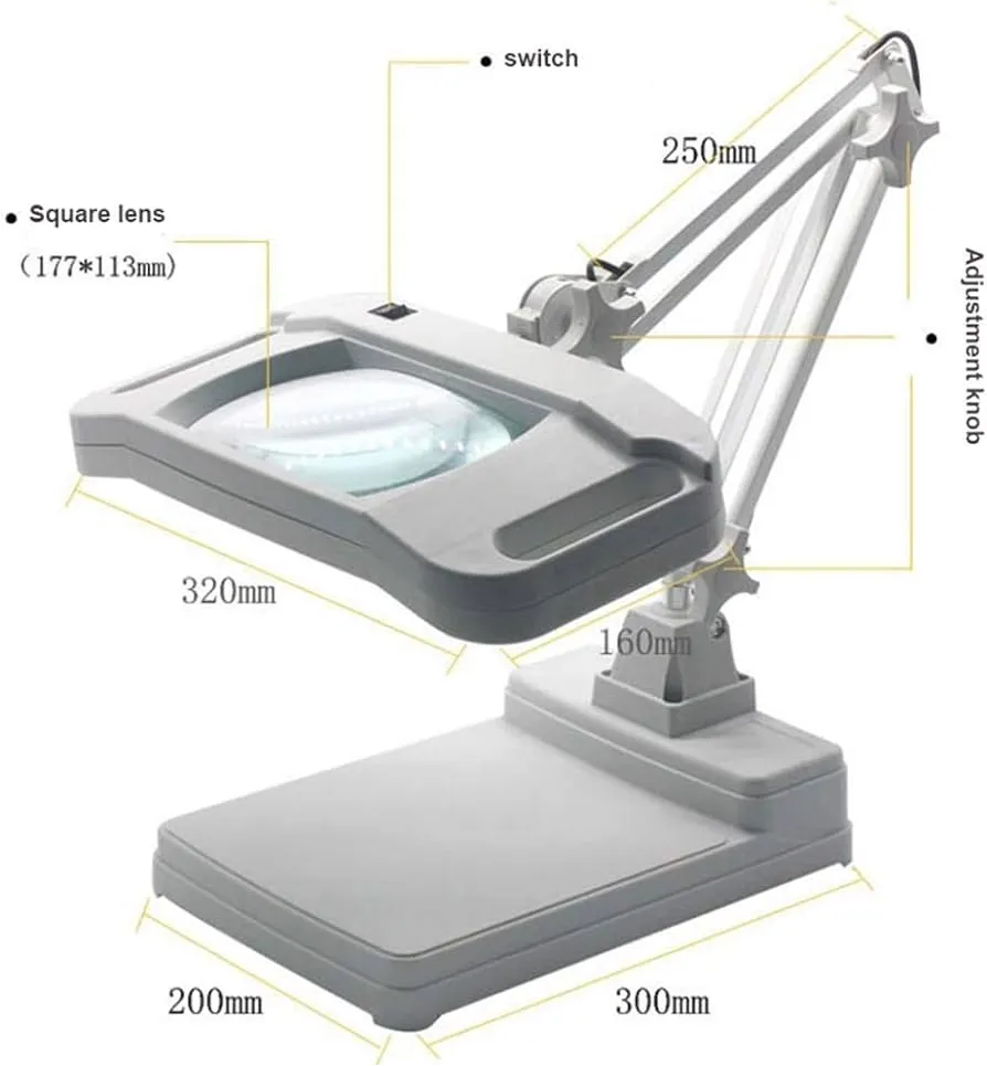 MAGNIFIER RECTANGULAR 10X TABLE TOP
Size: Glass d...