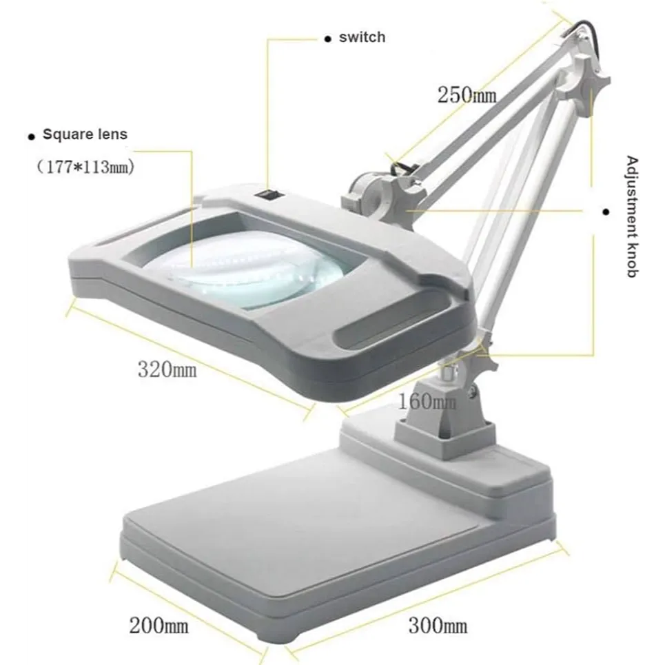 MAGNIFIER RECTANGULAR 10X TABLE TOP
Size: Glass d...