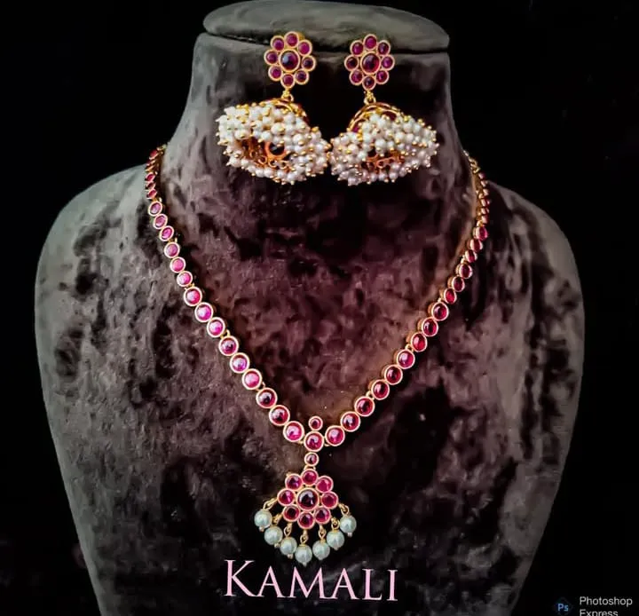 Kempu Necklace Set for Women
Antique Necklace Set...