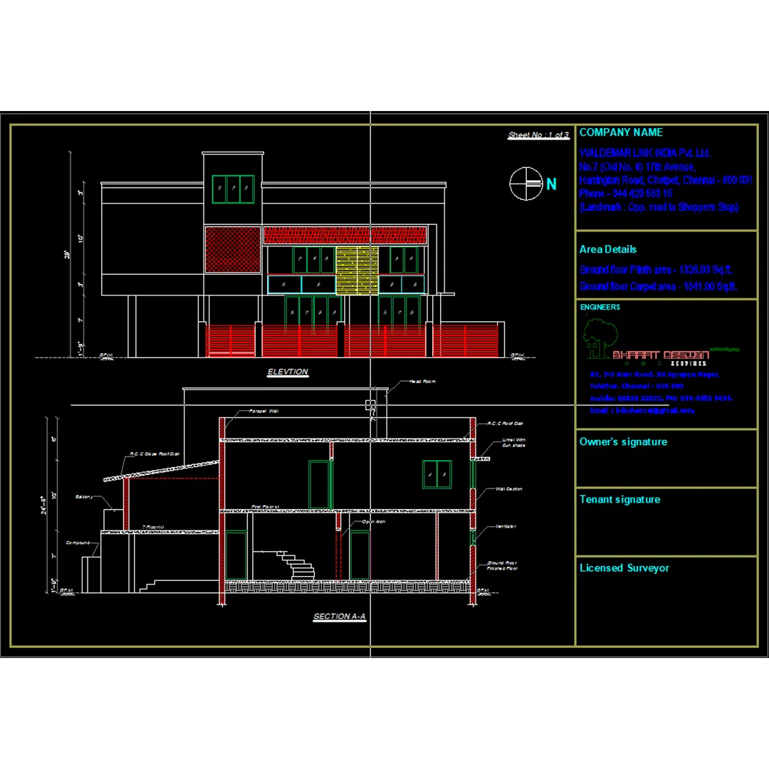 As built drawing elevation : General Information P...