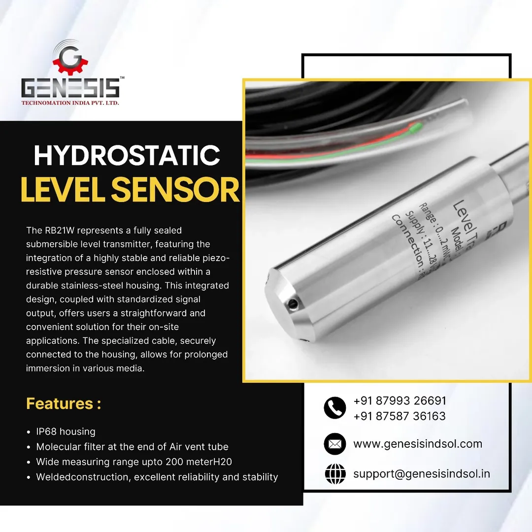 A hydrostatic level sensor is a reliable and accur...