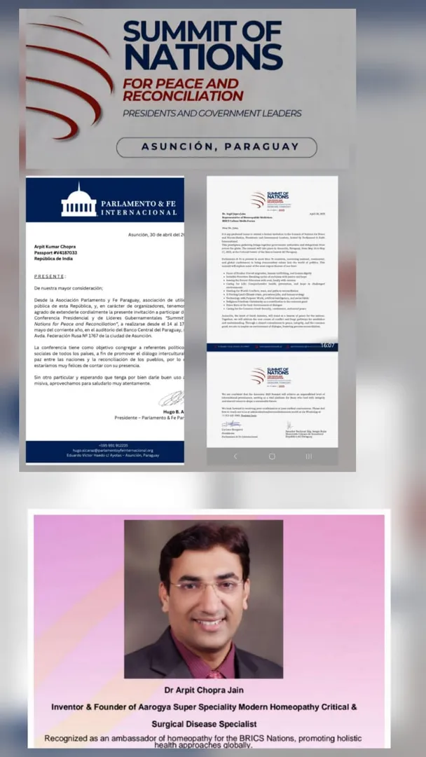 Dr.Arpit Chopra Jain got Global Invitation for SUM...