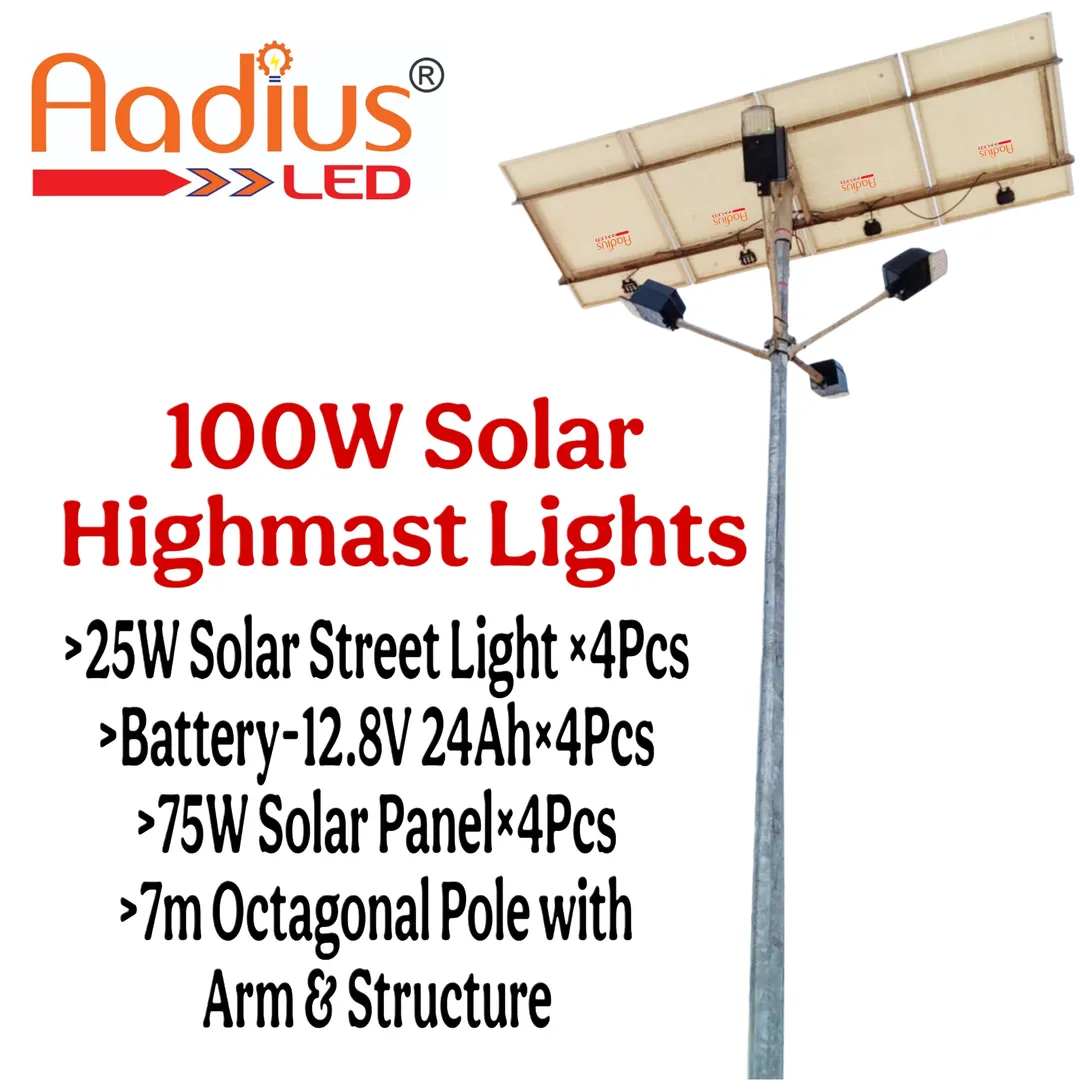 100W Solar Highmast Lights A 100W solar high mast ...
