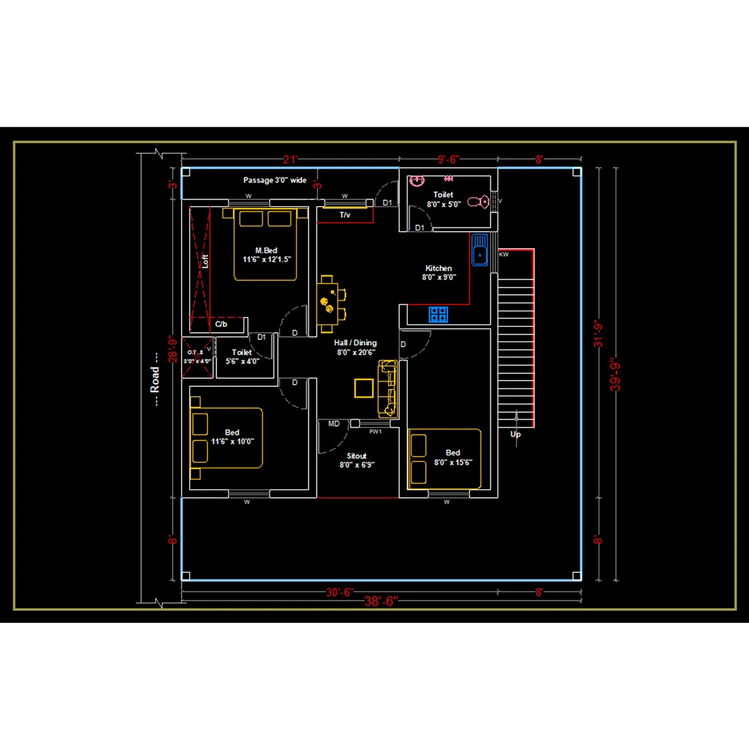 Housing plan : Basic Housing Plan: 2-Bedroom Singl...