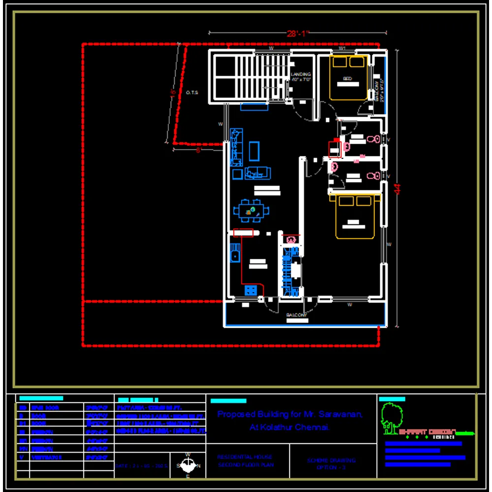 Scheme for Housing plan : Title Block Project Name...