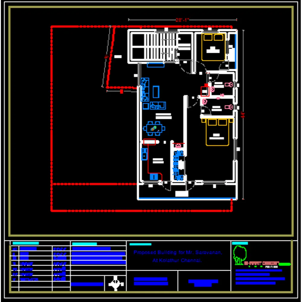 Scheme for House plan : Title Block Project Name: ...