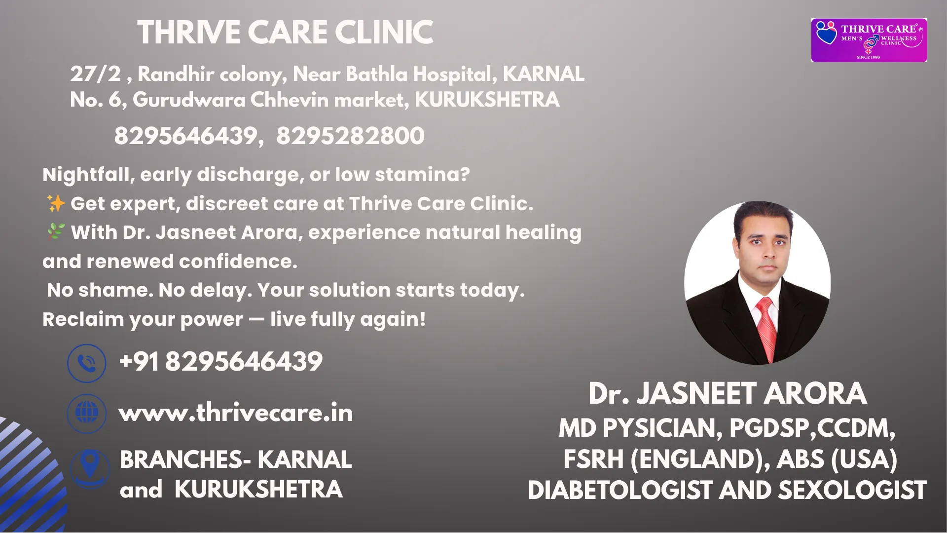 Best sexologist in Ambala Thrive Care Arora Dawakh...