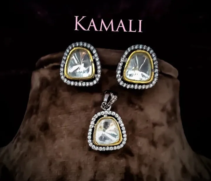 Kundan Pendant Set
Victorian Mozanite Kundan with Rhodium Finish
Artificial Gold Plated Jewellery
...