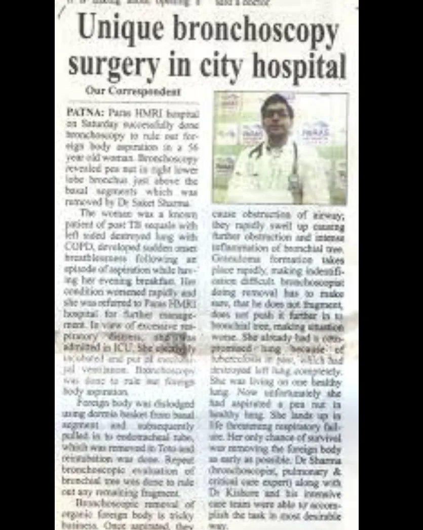 Bronchoscopic foreign body removal from airway- Removal of foreign body from tracheobronchial tree i...