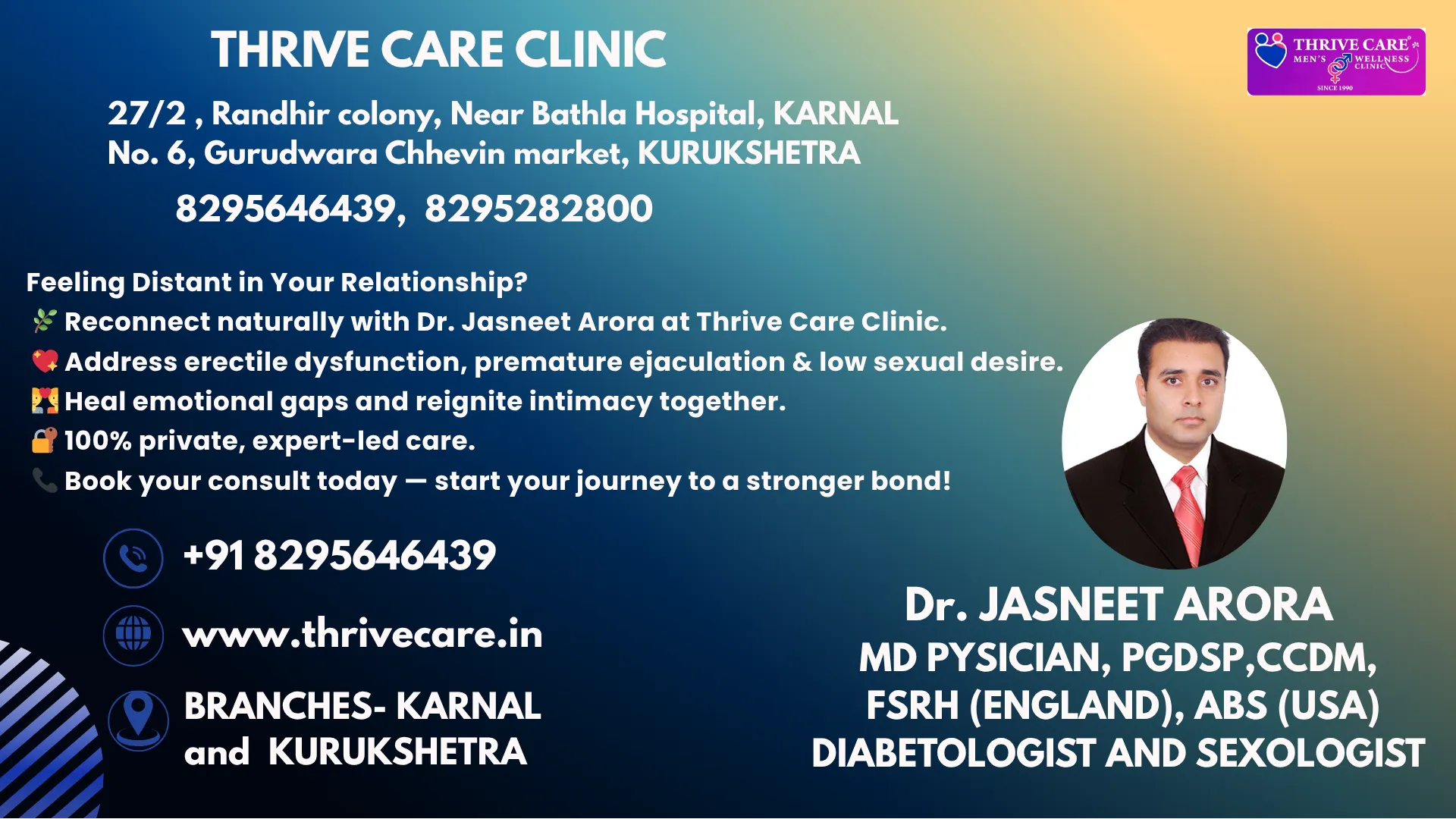 Sexologist in Ambala Thrive Care Arora Dawakhana
S...