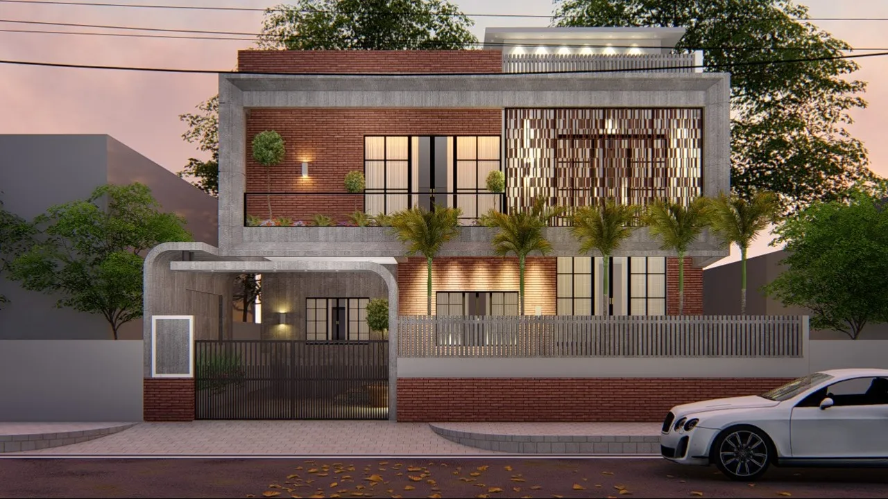 "An inviting entrance with a majestic presence.
This bungalow elevation is all about elegance and cl...
