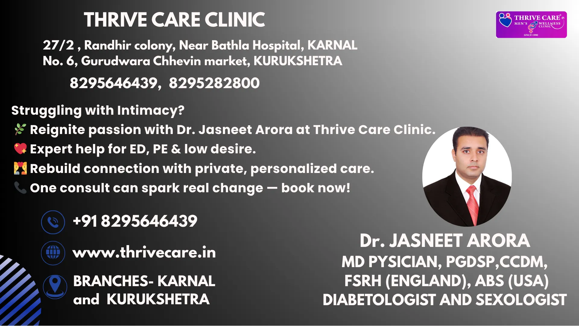 Sexologist in Ambala Thrive Care Arora Dawakhana
S...