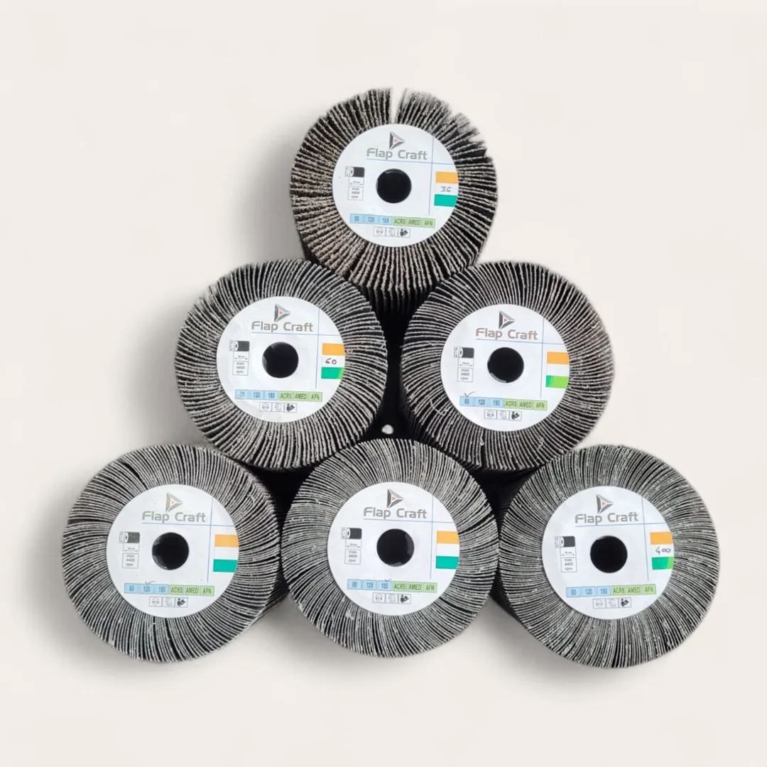 FlapCraft Alox Flap Wheel for Burnishing Machine.
These flap wheels are made of high-quality Alumini...