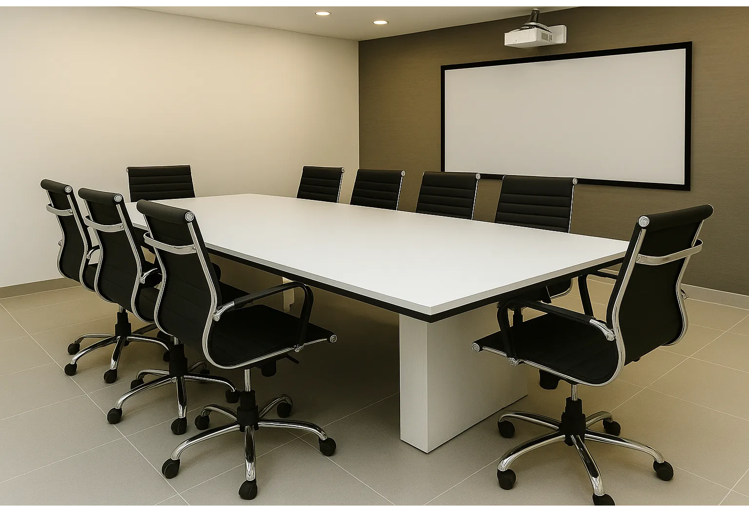 A modern corporate conference table in Delhi.