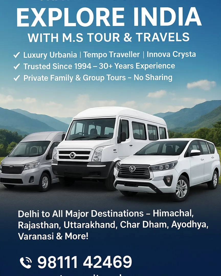"🚐 Travel in Comfort, Explore with M.S Tour & Travels – Trusted Since 1994"