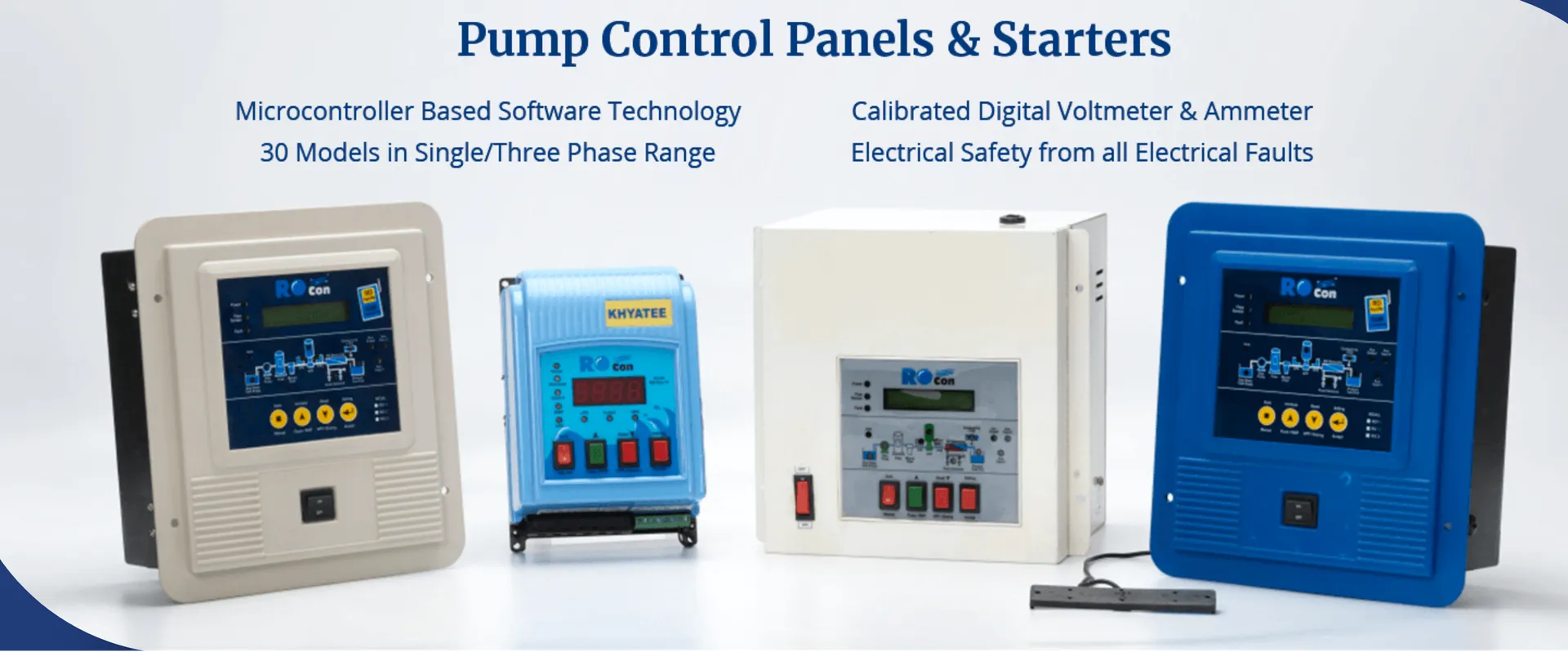 PUMP CONTROL PANELS AND STARTERS OF KHYATEE MAKE AND AUTOCON MAKE