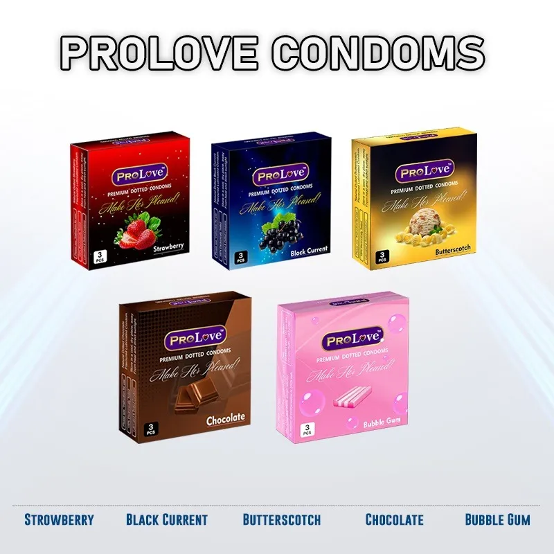 PROLOVE 3PC PREMIUM DOTTED FLAVOURED CONDOMS