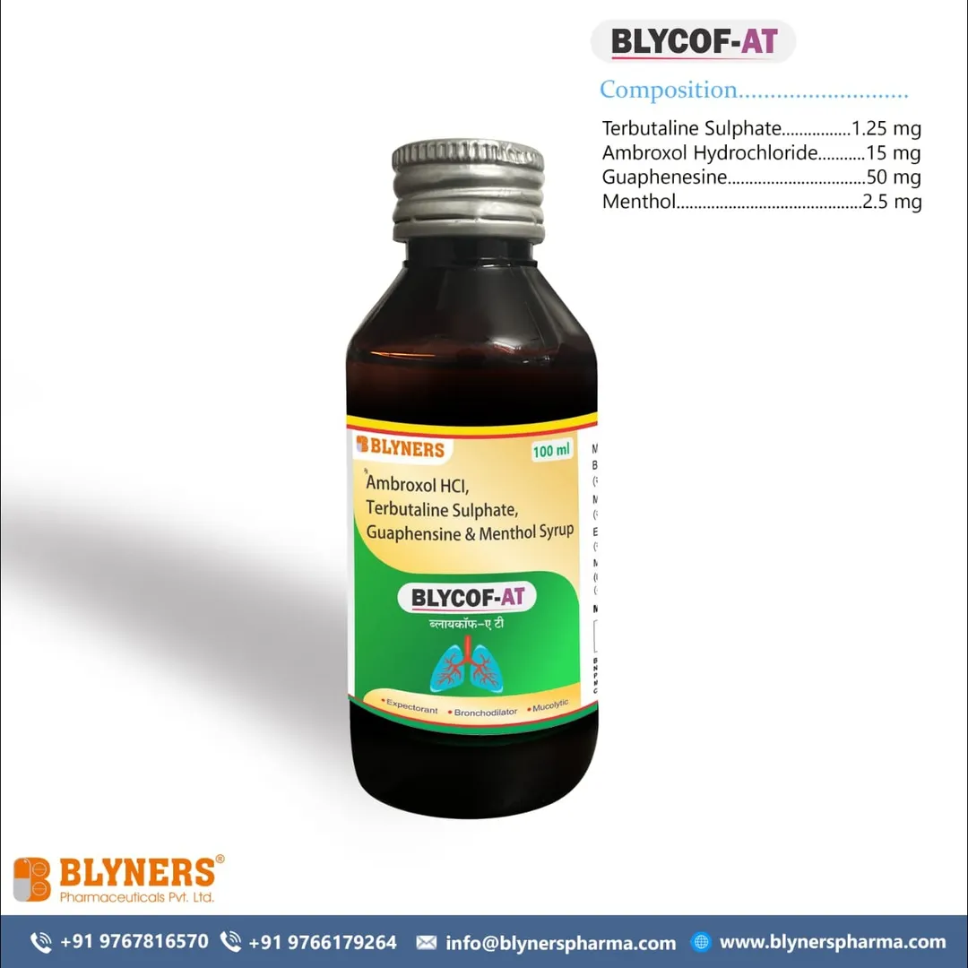 Ambroxol, Terbutaline, Guiaphenesin and Menthol Syrup 100 ml useful for wet cough