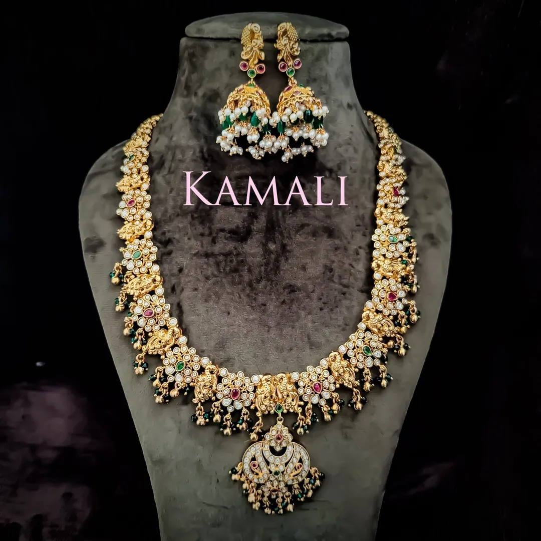 Antique Haram and Necklace Collections
Artificial Gold Plated Antique Jewellery
With semi precious...
