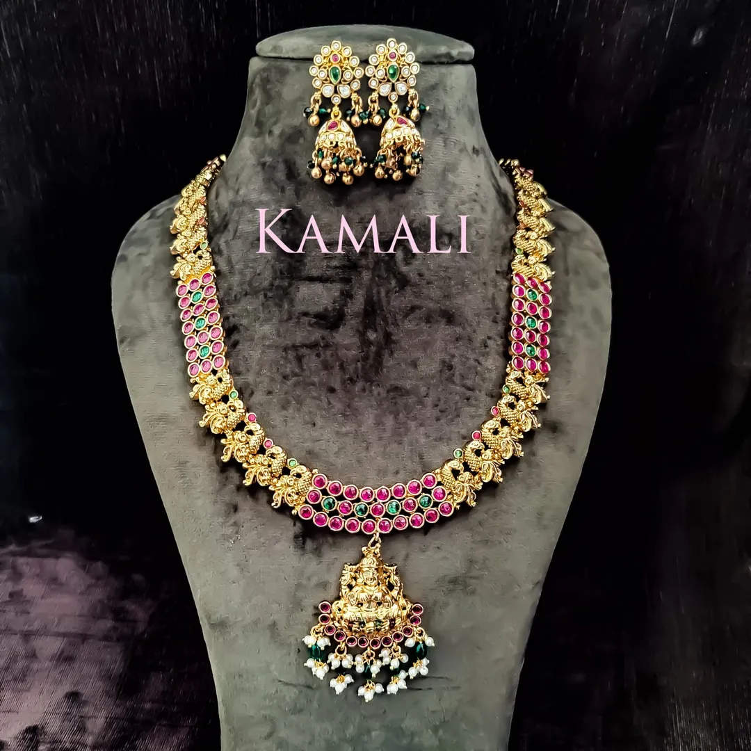 Antique Haram and Necklace Collections
Artificial Gold Plated Antique Jewellery
With semi precious...