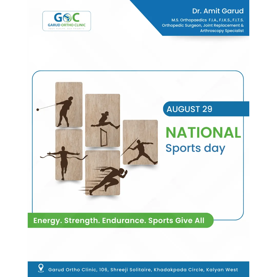 National Sports Day| August 29 - Message from Dr Amit Garud, Orthopedic, Joint Replacement Surgeon, ...