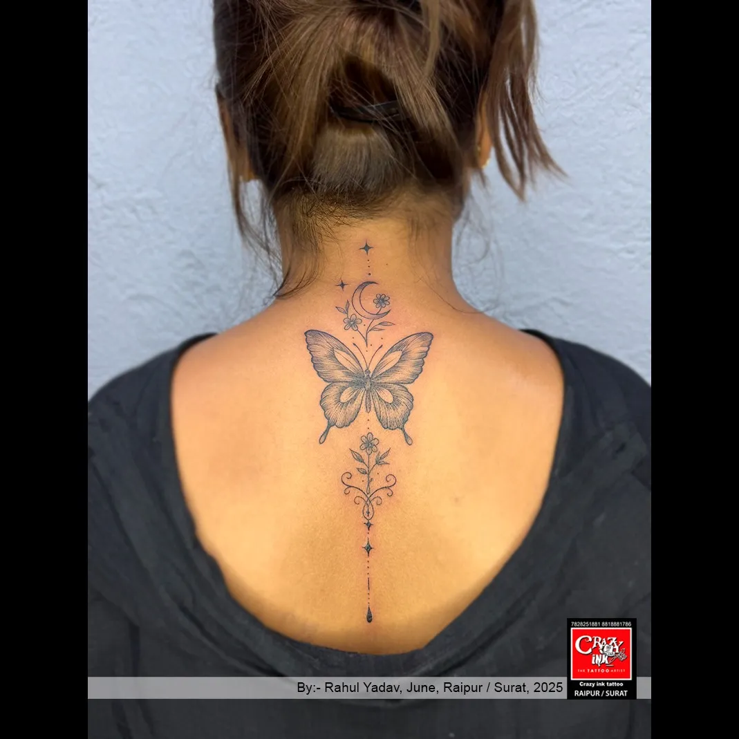 WINGS OF TRANSFORMATION , ELEGANCE AND FREEDOM🦋✨"
This stunning butterfly back tattoo is ...