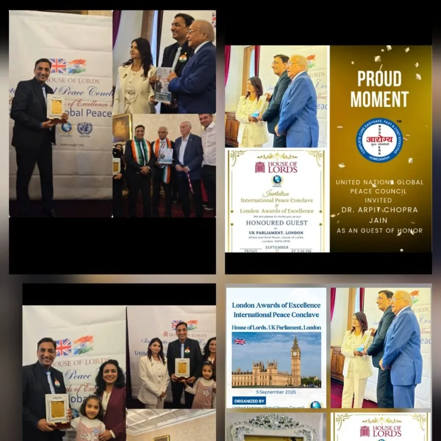 Speech at House of Lords London United kingdom by Dr Arpit Chopra Jain India as a GUEST OF HONOUR h...