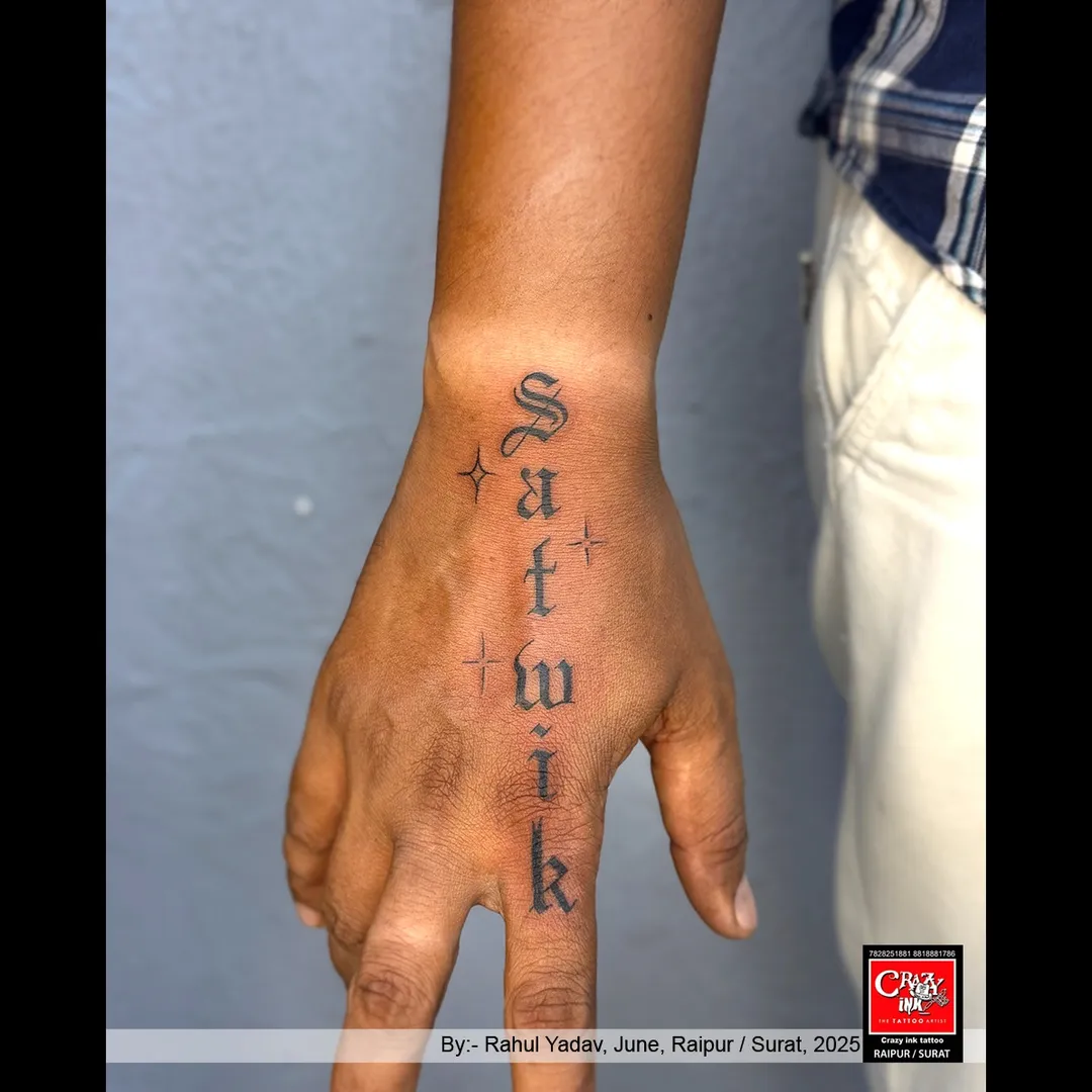 SATWIK ✨ - A BOLD HAND LETTERING TATTOO
Here’s a professional long caption + descript...