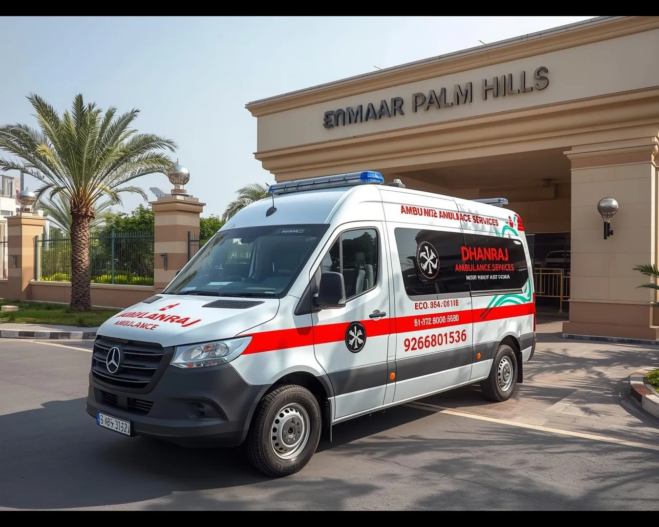 Ambulance services in Emaar Palm hills 24/7 Gurgaon