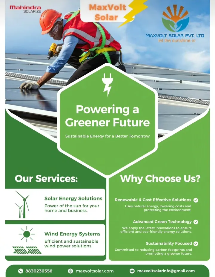 3kw to 10kw and Above Solar System
Bunglows - Flats - Factories
Get the Best Services With MaxVol