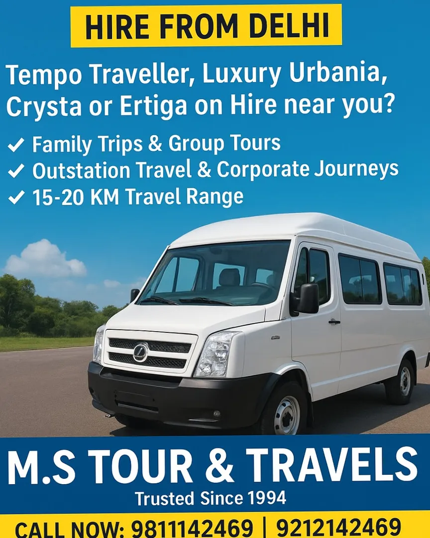 “Luxury Tempo Traveller, Urbania & Car Rental Near Me | Hire from Delhi – M.S Tour & Travels”