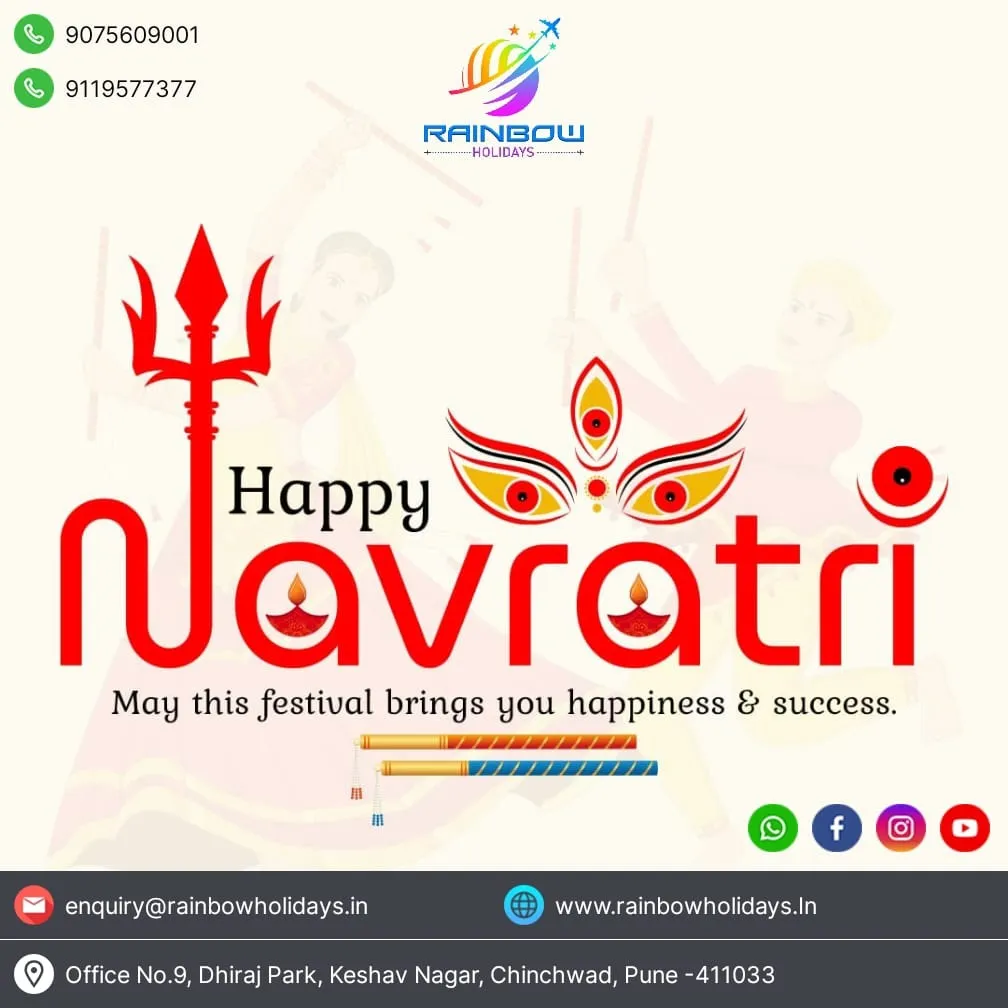 Celebrate Navratri with Rainbow Holidays – Book Your Dream Trip from Pune & Chinchwad Today!