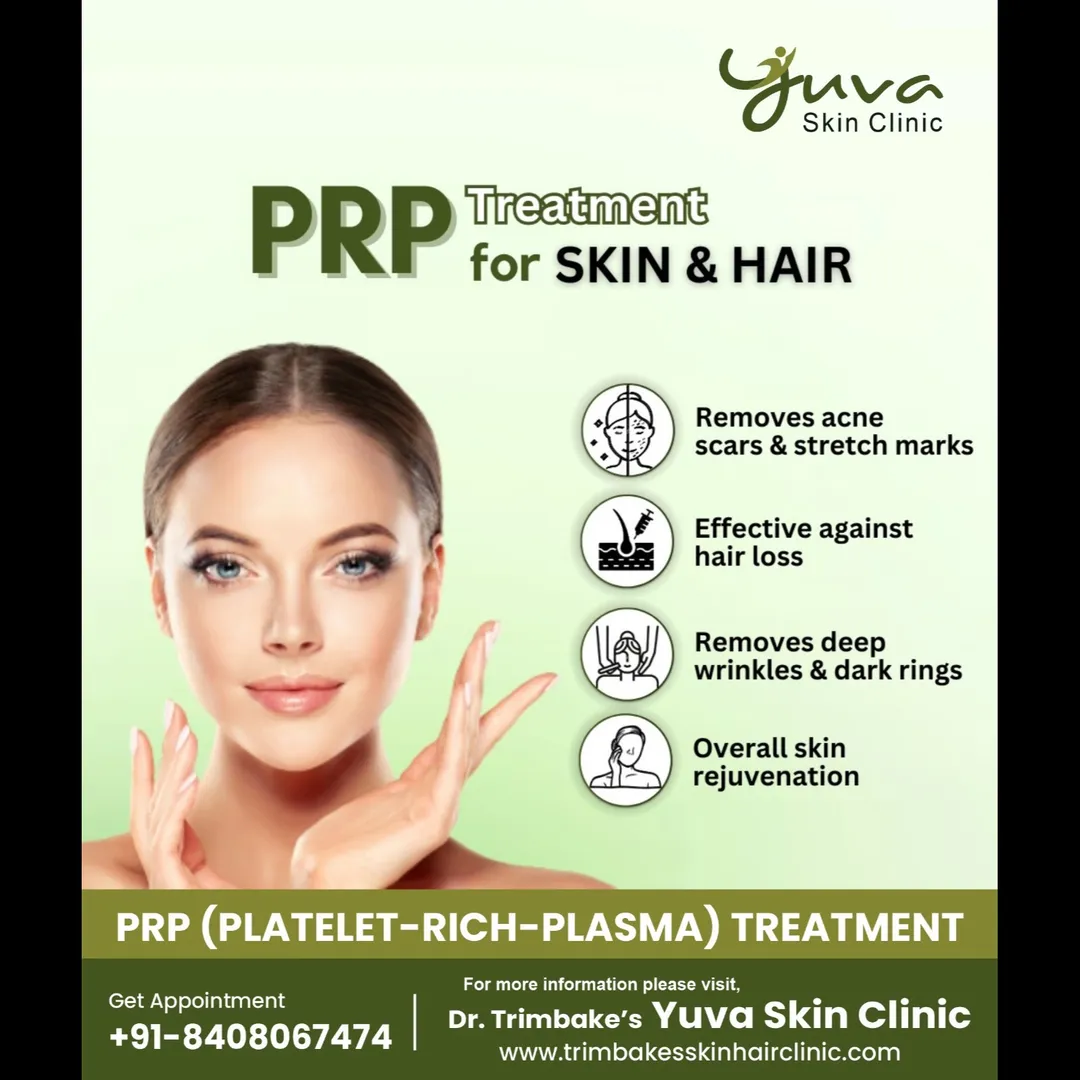 " PRP Treatment For SKIN & HAIR "
✅ Removes acne scars & stretch marks
✅ Effective against hair loss...