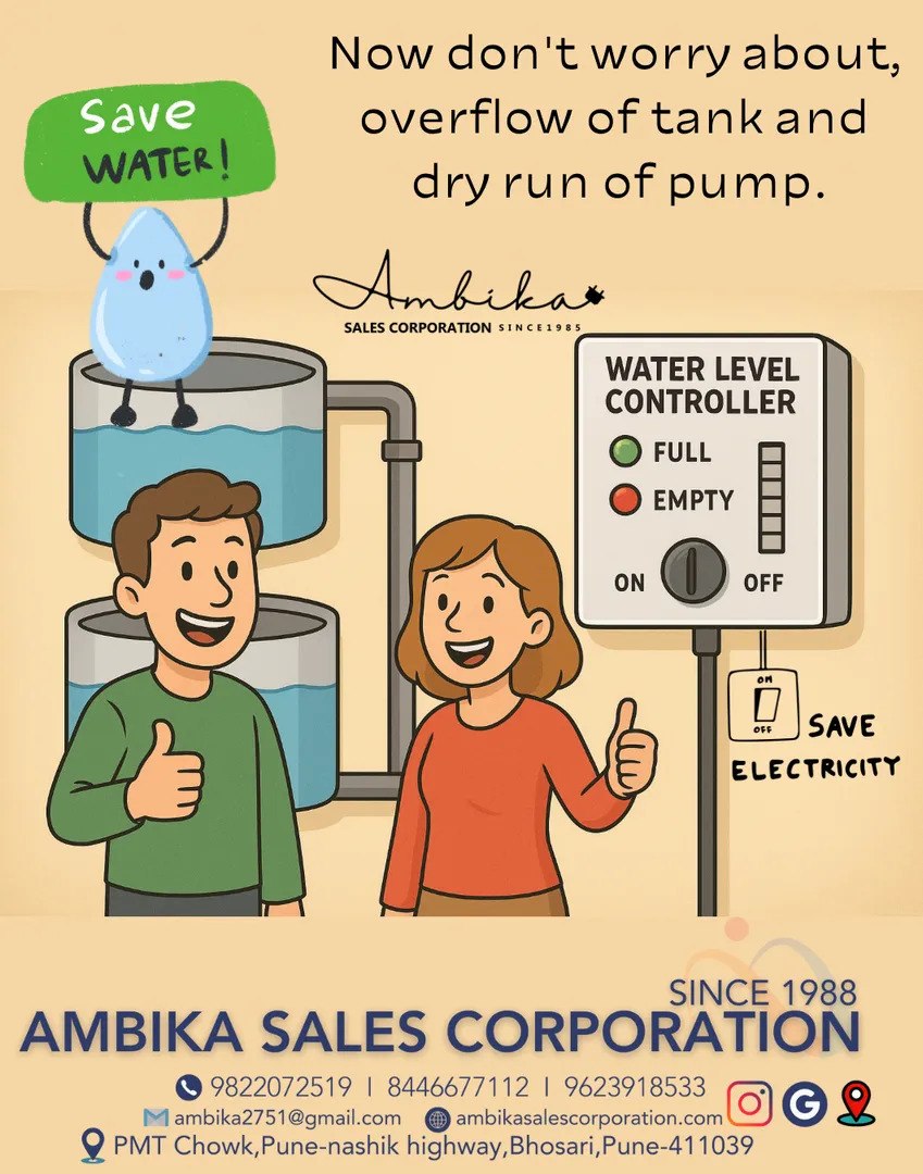 Water level controller
Now don’t worry about, overflow of tank and dry run of pump.