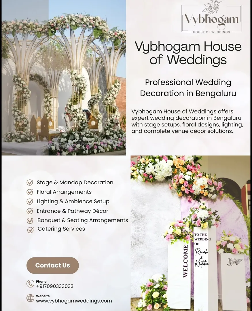 Wedding Decoration in Bengaluru – Expert Services by Vybhogam House of Weddings