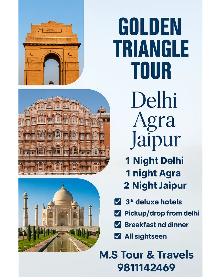 🕌 Plan Your Perfect Delhi Agra Jaipur Road Trip with M.S Tour & Travels