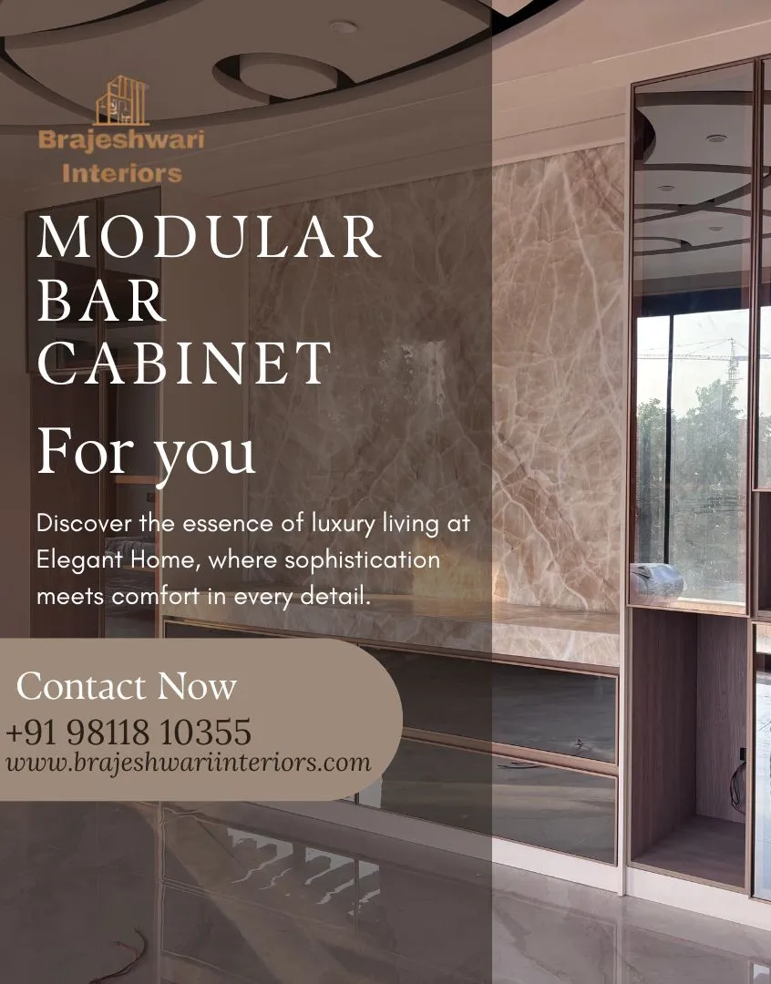 Modular Bar Cabinet by Brajeshwari Interiors