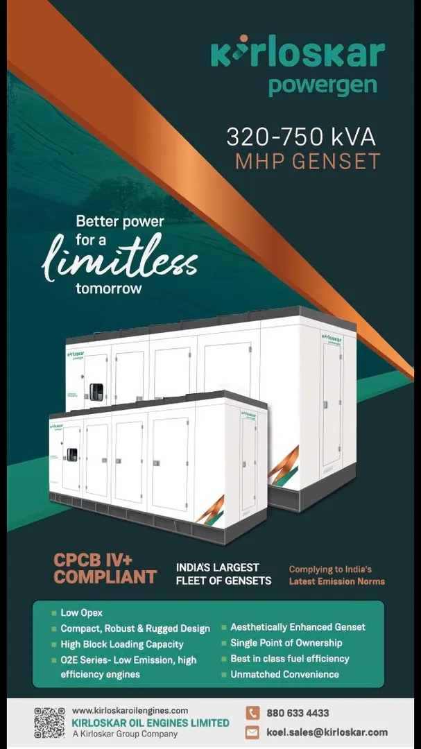 Achieve Heavy-Duty Performance with 625kVA Kirloskar Diesel Generator in Bangalore