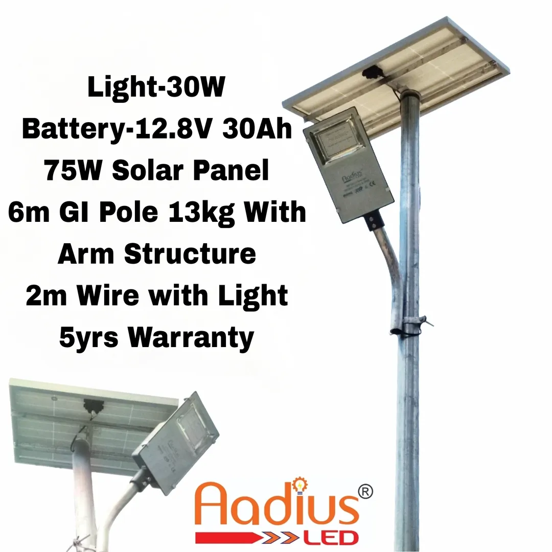 30W Solar Led Street Lighting System with Pole