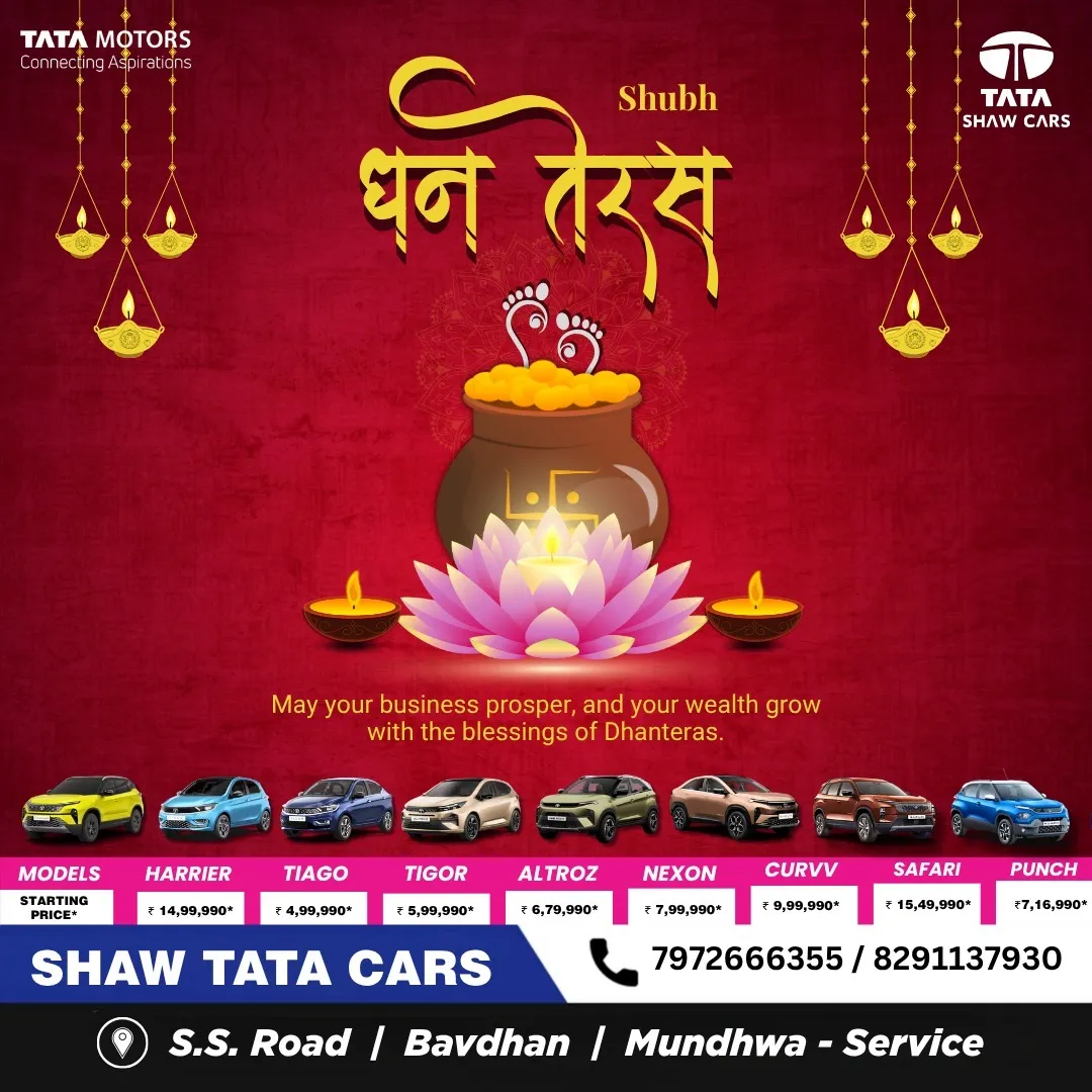 ✨ Happy Dhanteras from Shaw Tata Service! ✨
This Dhanteras, give your Tata car the gift of care and ...