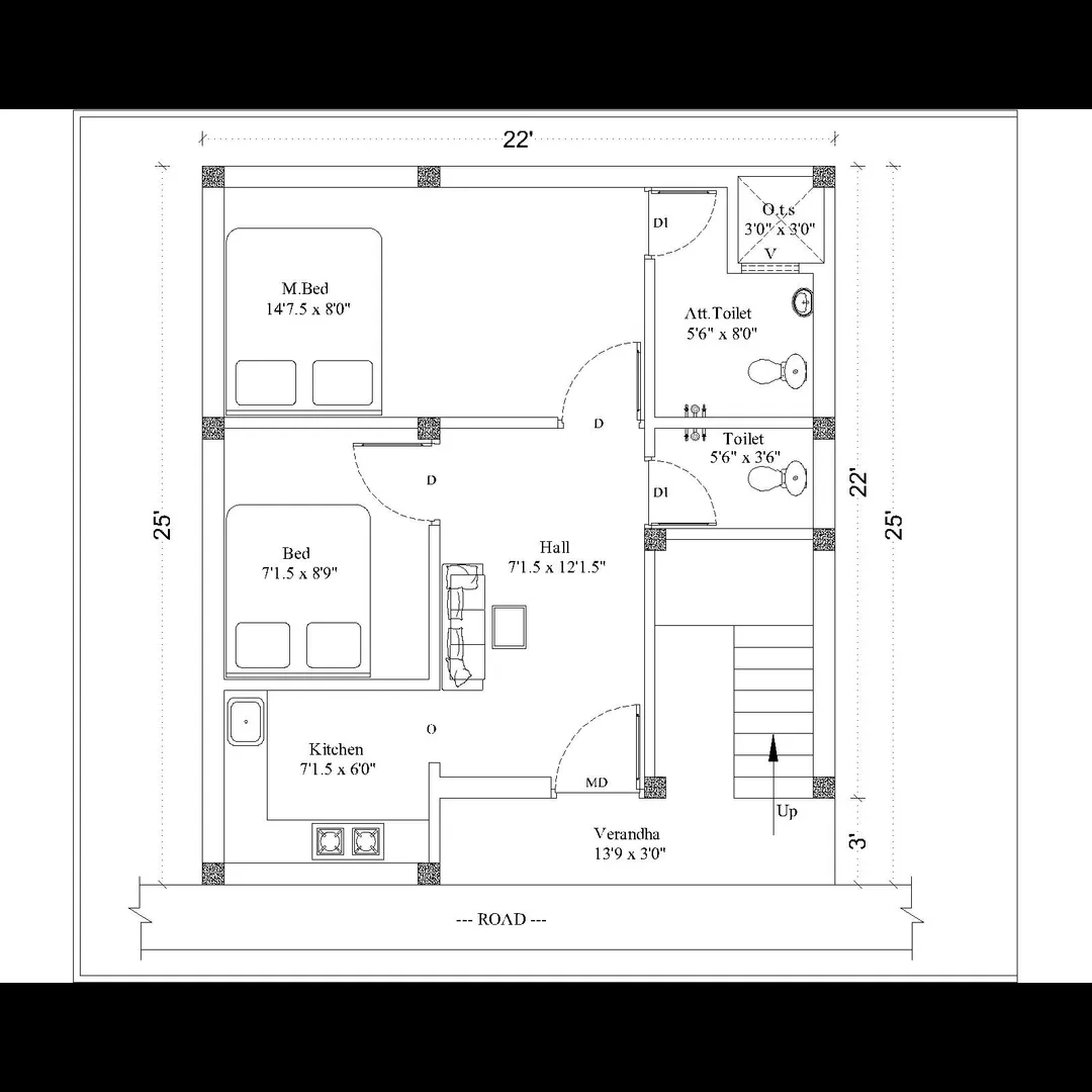Small independent ground floor drawing : A very small independent house is a compact, single-story h...