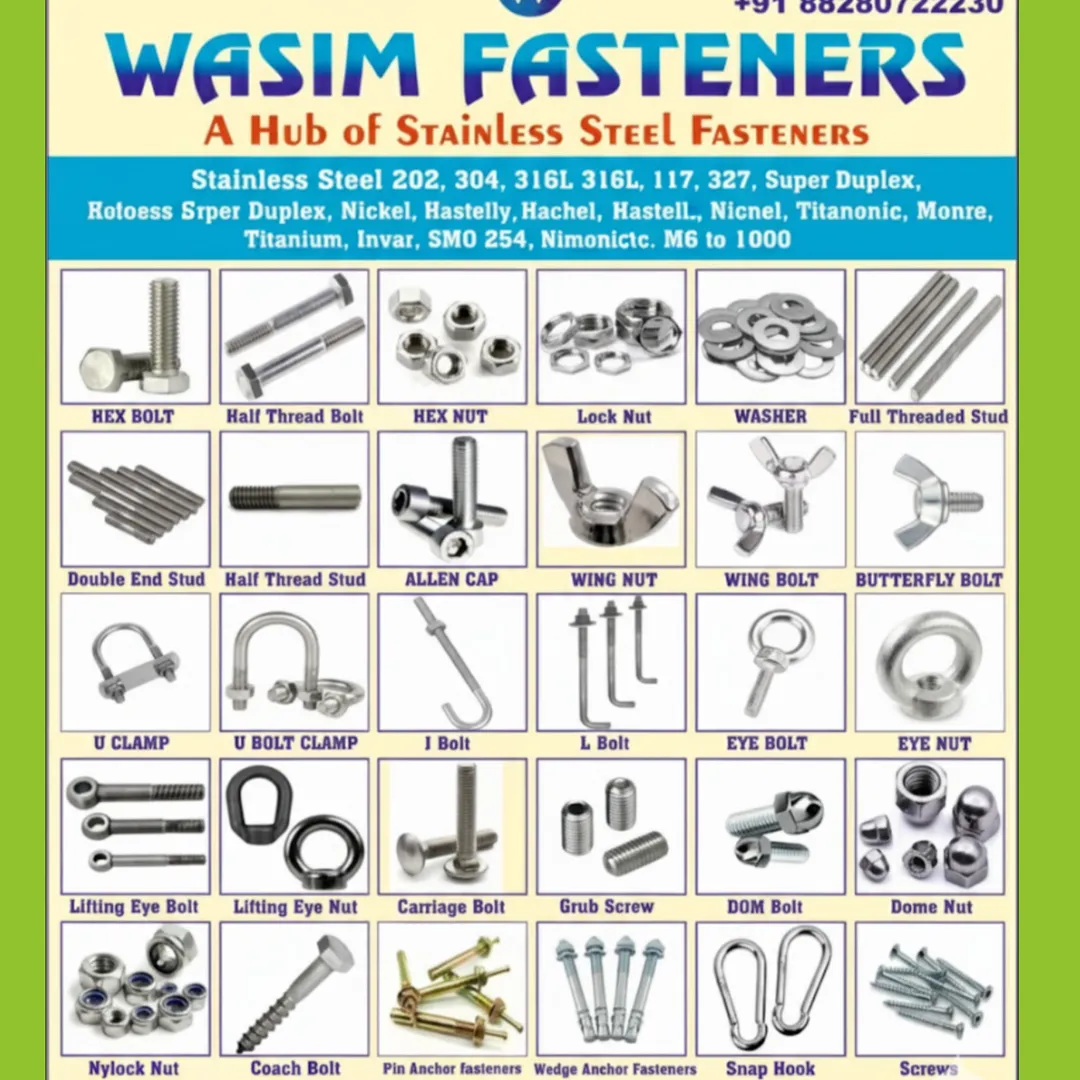 Stainless Steel Fastener Manufacturer & Supplier in India | SS 304, 316L, Duplex, Inconel, Monel, Ti