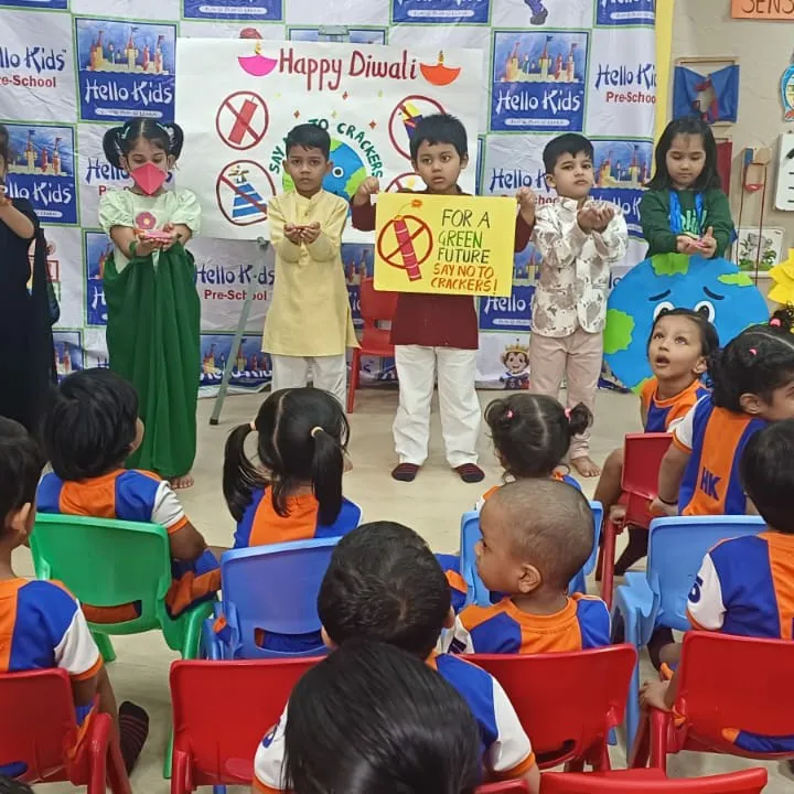 “No Crackers on Diwali” – A Meaningful Skit by Sr. KG Kids of Hello Kids Flamingo