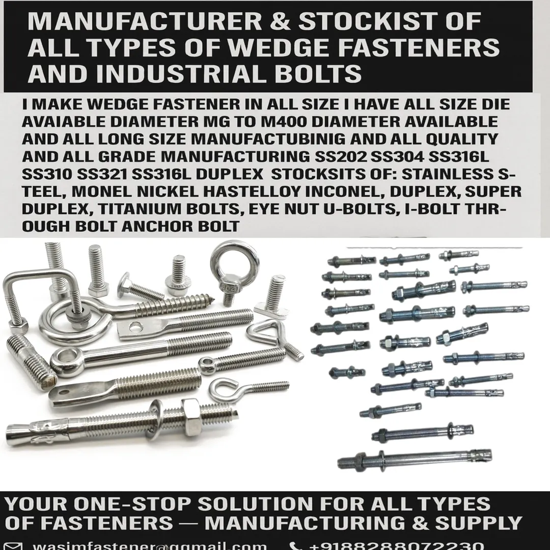 Stainless Steel Anchor Fasteners | SS 304 / SS 316 | Wedge / Sleeve / Chemical / Drop-In