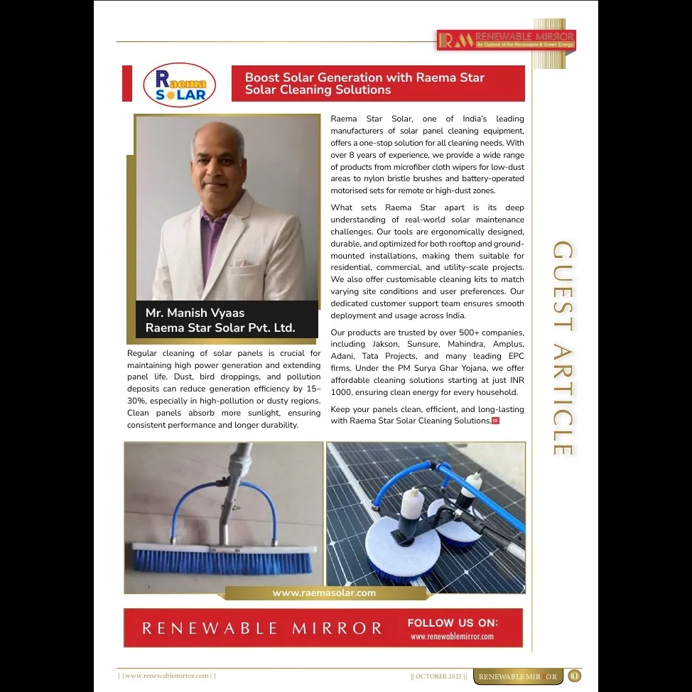 Raema Star Solar Shines Bright: Featured in Renewable Mirror Magazine for Innovation in Solar EPC &
