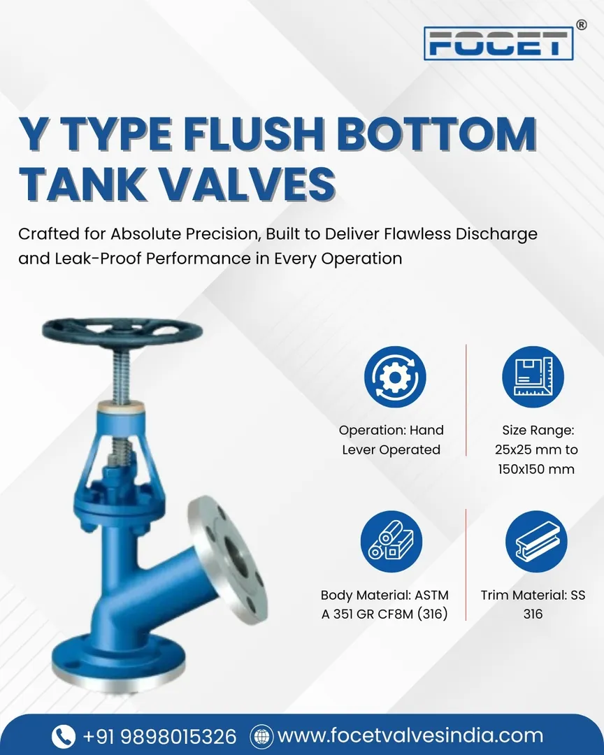 Y Type Flush Bottom Tank Valve Manufacturer in India.